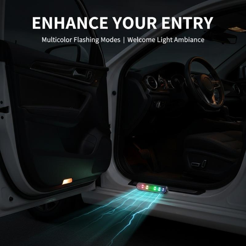 Emergency Exit Sign - Nieuwe autodeurverlichting LED kleurrijk knipperend decoratief
