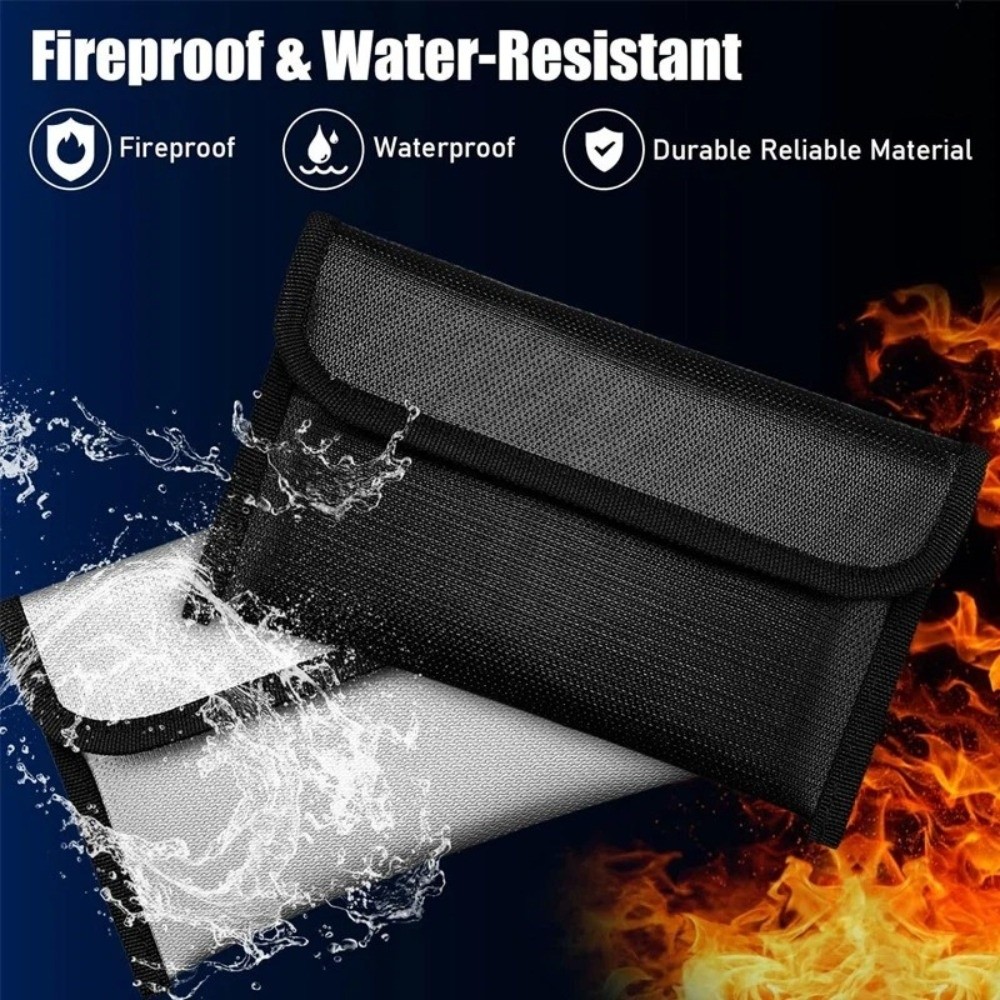 Fire Safe Document - Draagbare waterdichte brandwerende opbergtas met rits,