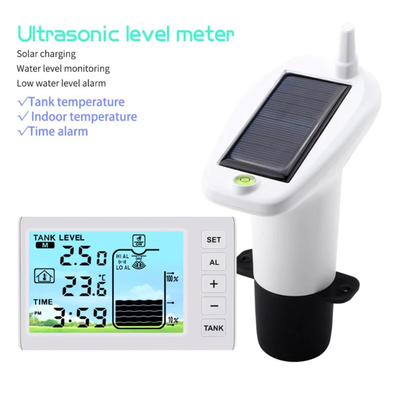 Water Alarm Sensor - Waterniveausensor Waterniveau-indicator Draadloze Ultrasone Waterniveaumonitor Tankvloeistof