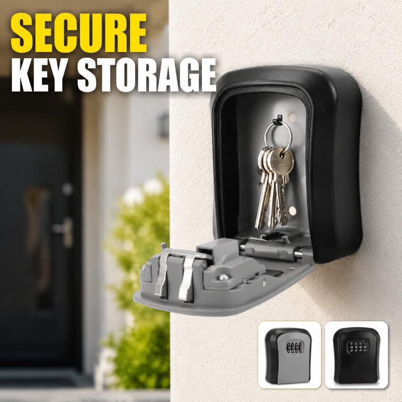 Lockbox Key Secure - Wandmontage sleutelkluis met 4-cijferige combinatiecode, weerbestendige
